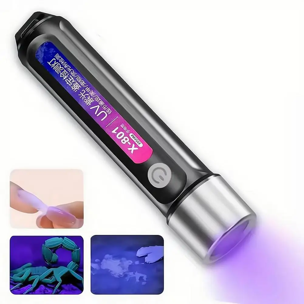 Mini UV LED Blacklight Flashlight Rechargeable Nail lamp Pet Stain Leakage Marker Ore Money Scorpion Detection lights