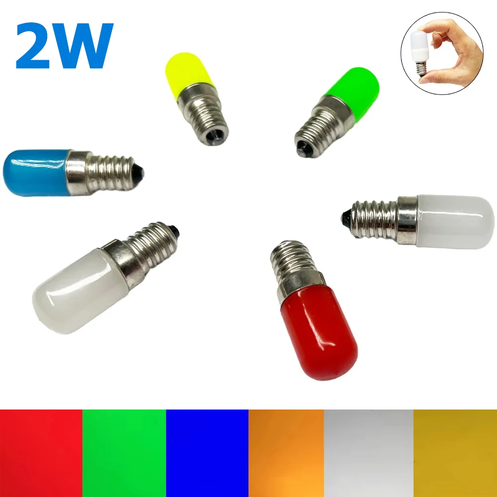 2W Refrigerator LED Lamp Light Bulb E12 Warm Cool White 110V Lights For Refrigerators Freezer Bulbs Indicator Lamps 20W Halogen