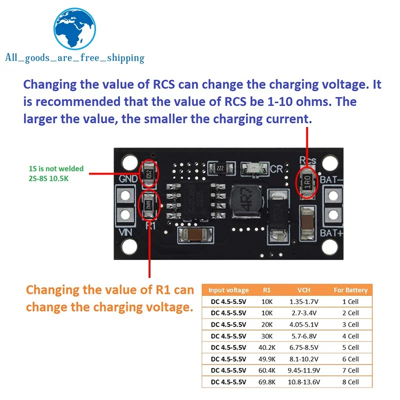 TZT 1-8 Cell 1.2V 2.4V 3.6V 4.8V 6V 7.2V 8.4V 9.6V for NiMH NiCd Battery Dedicated Charger Charging Module Board