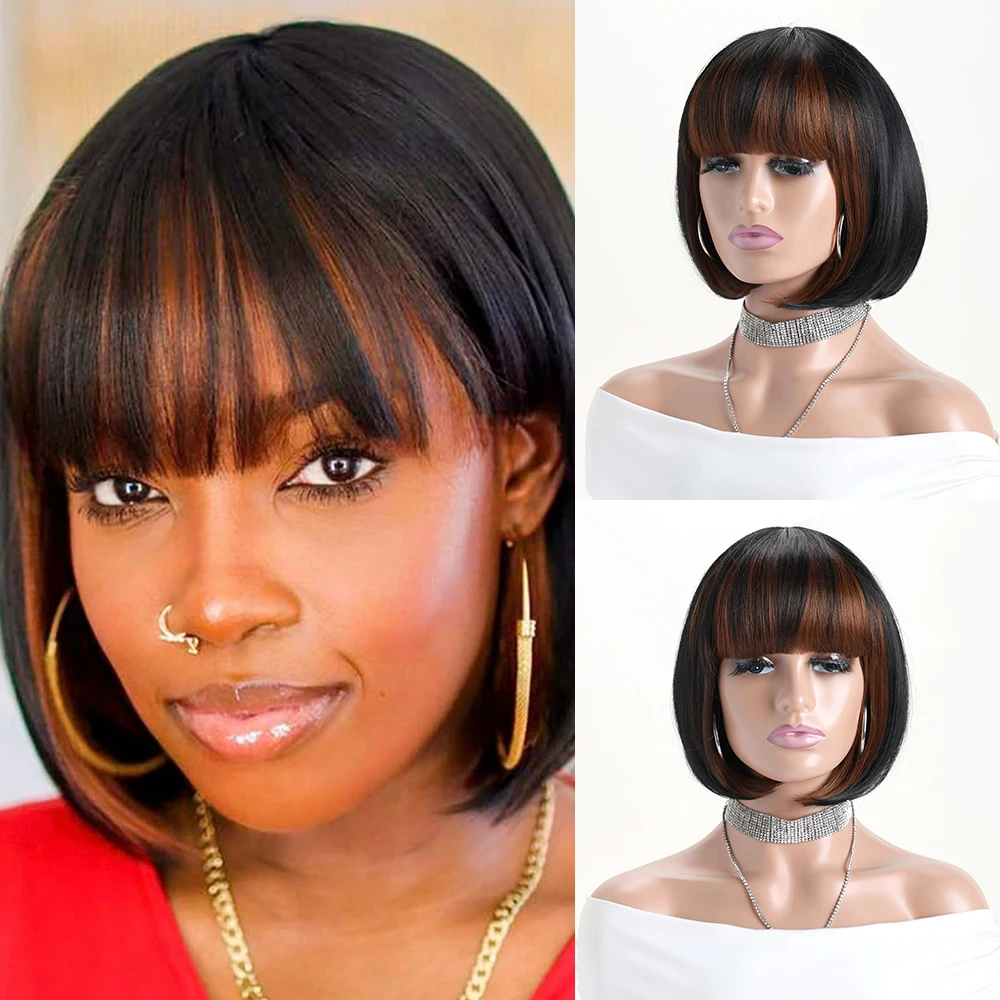 

10-дюймовый синтетический смешанный цвет, натуральный короткий вьющийся парик для женщин, термостойкие волокна, парики для ежедневного использования на Хэллоуин