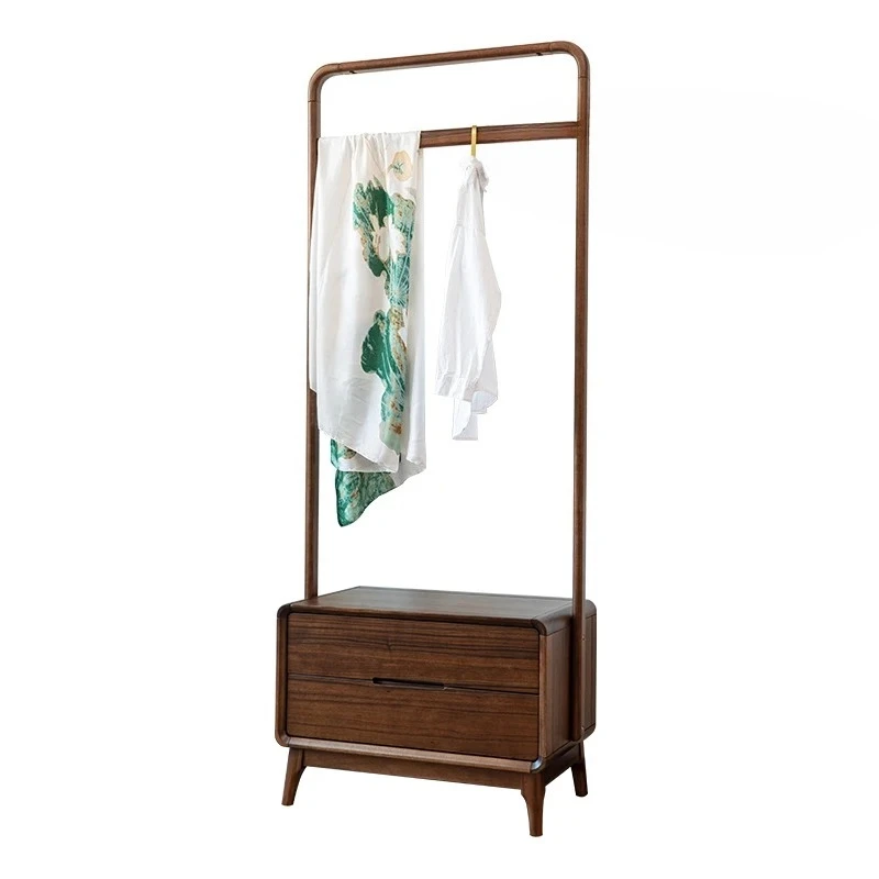 

Black walnut coat rack Chinese style all solid wood living room storage simple modern light luxury bedroom floor