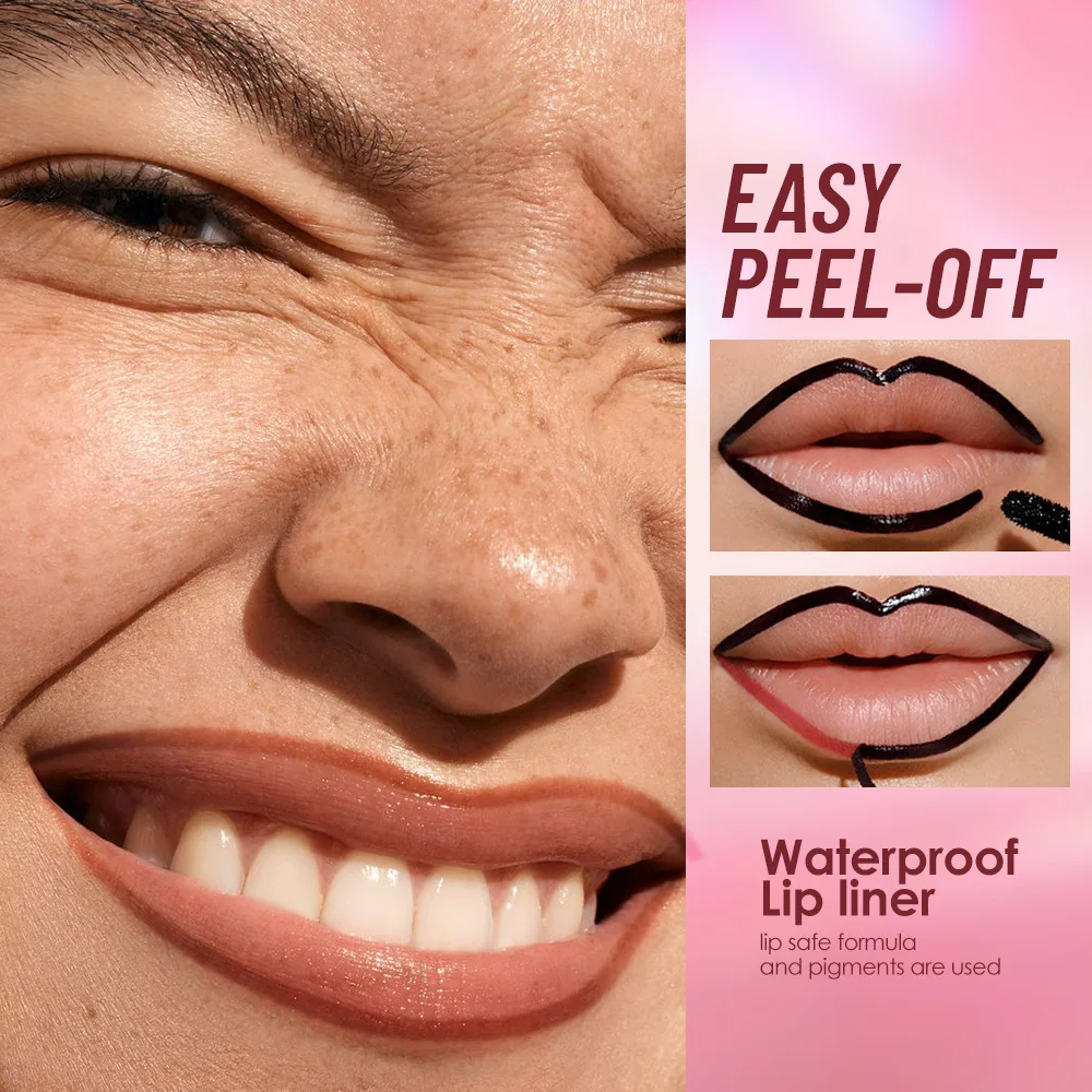 1 pçs descascar lábio forro mancha à prova de manchas à prova dwaterproof água nude fosco matiz labial não-desvanecimento descascar cor labial precisão sem esforço