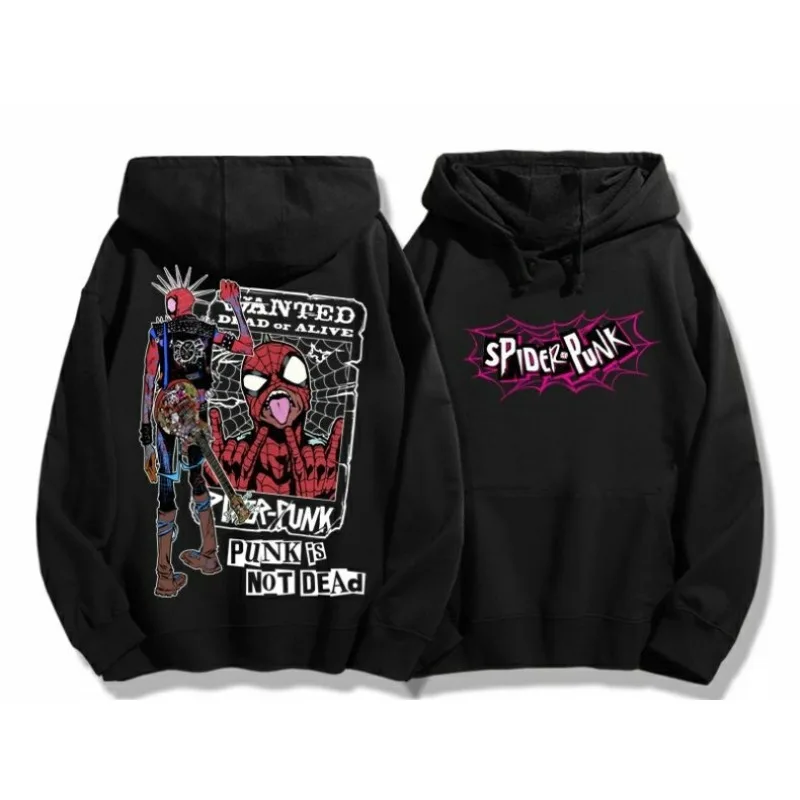 Universe Crossing Punk Spider Man Hoodie Heren Herfst Nieuwe Marvel Trendy Losse Jas