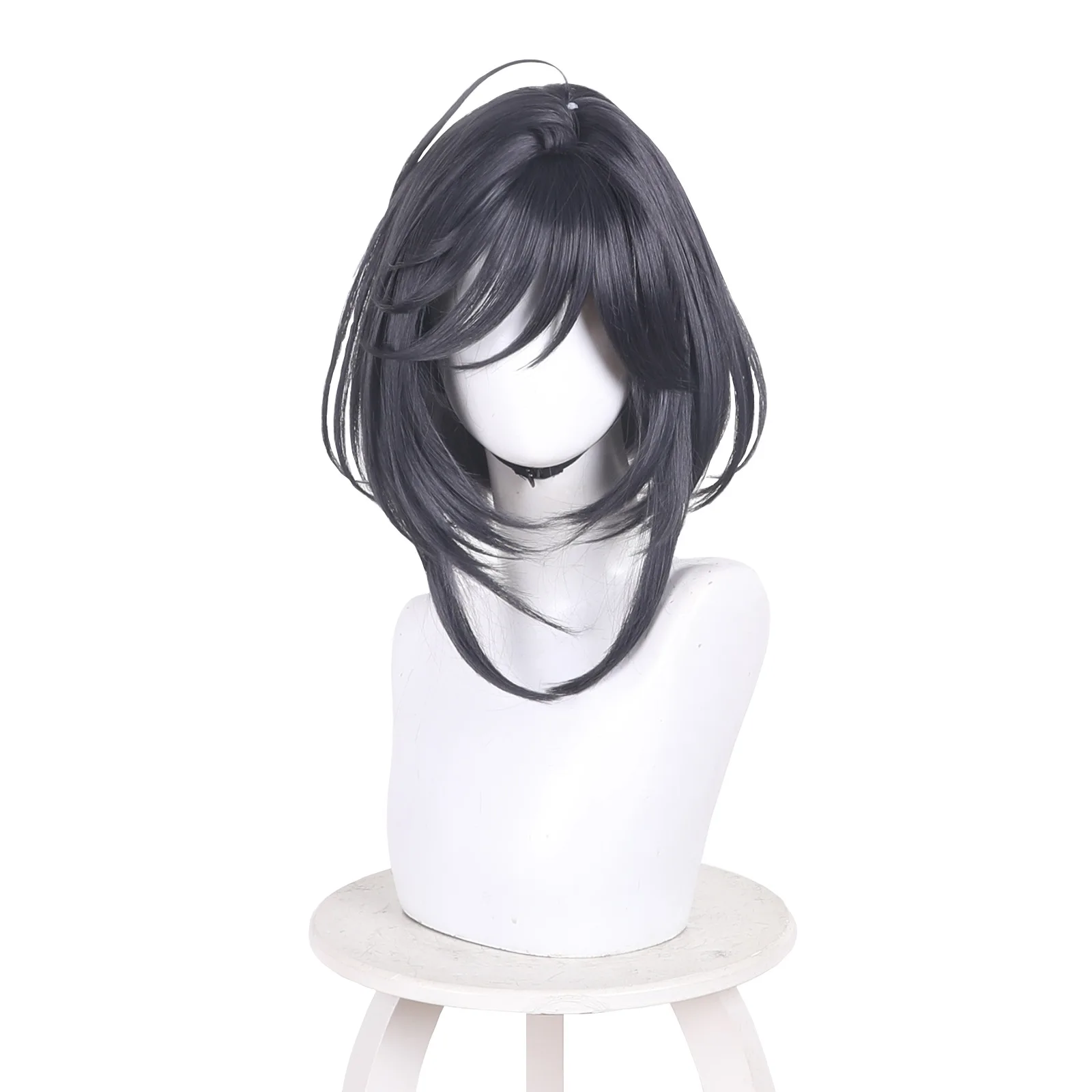 Sapphire Cosplay Wig Women Girls Anime Cosplay Accessories Black Short Wig 38cm