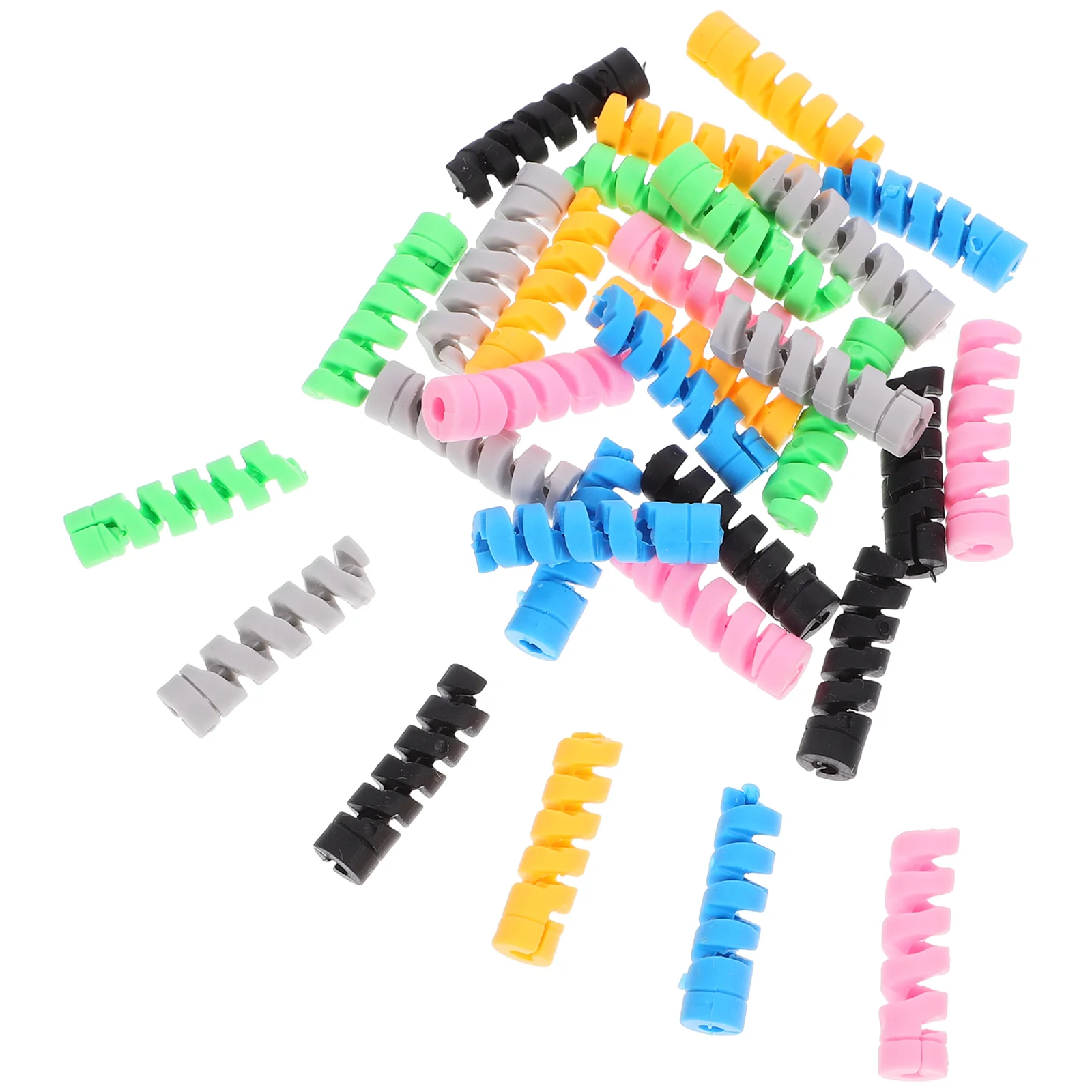 30 Pcs Silicone Data Universal Phone Cord Break Resistant Wire Colorful Protectors for Easy Identification for Wires