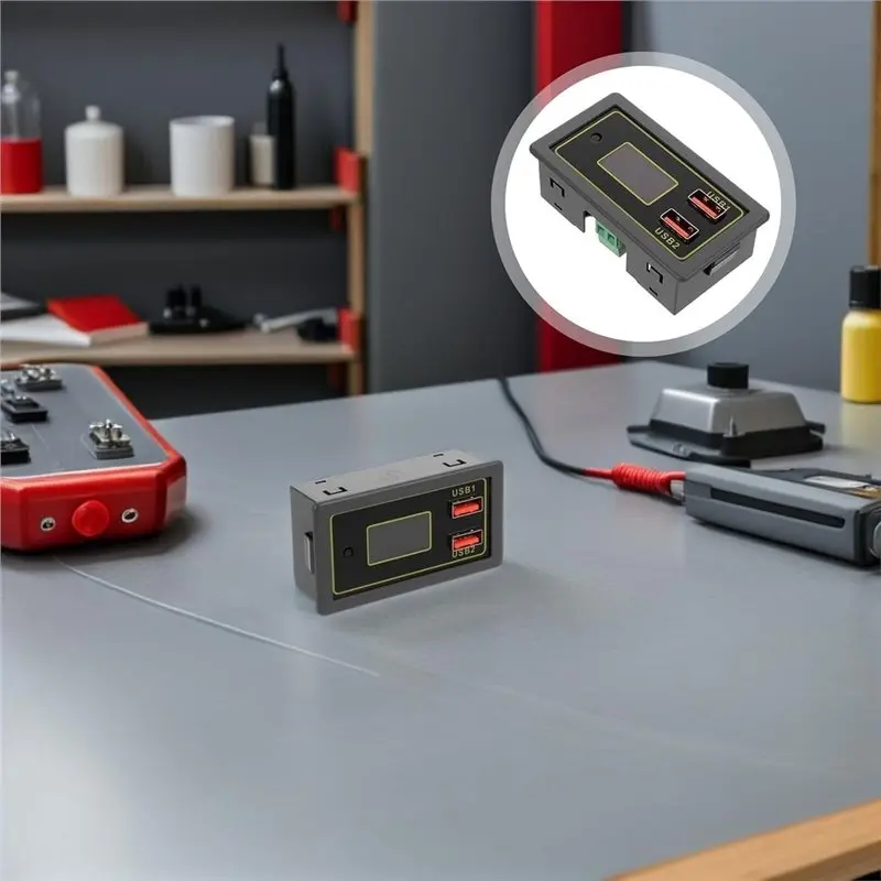 B08B-Automotive Battery Voltage Meter And Digital Tester Tool 12V/24V USB Fast Charging Support Multi-Protocol