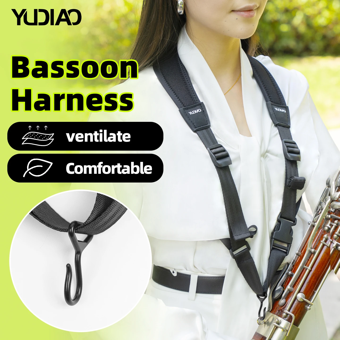 

Bassoon Double Shoulder Strap, Universal Instrument Strap, Thickened Strap for Children and Adults, Professional Adjustable Length Instrument Accessory