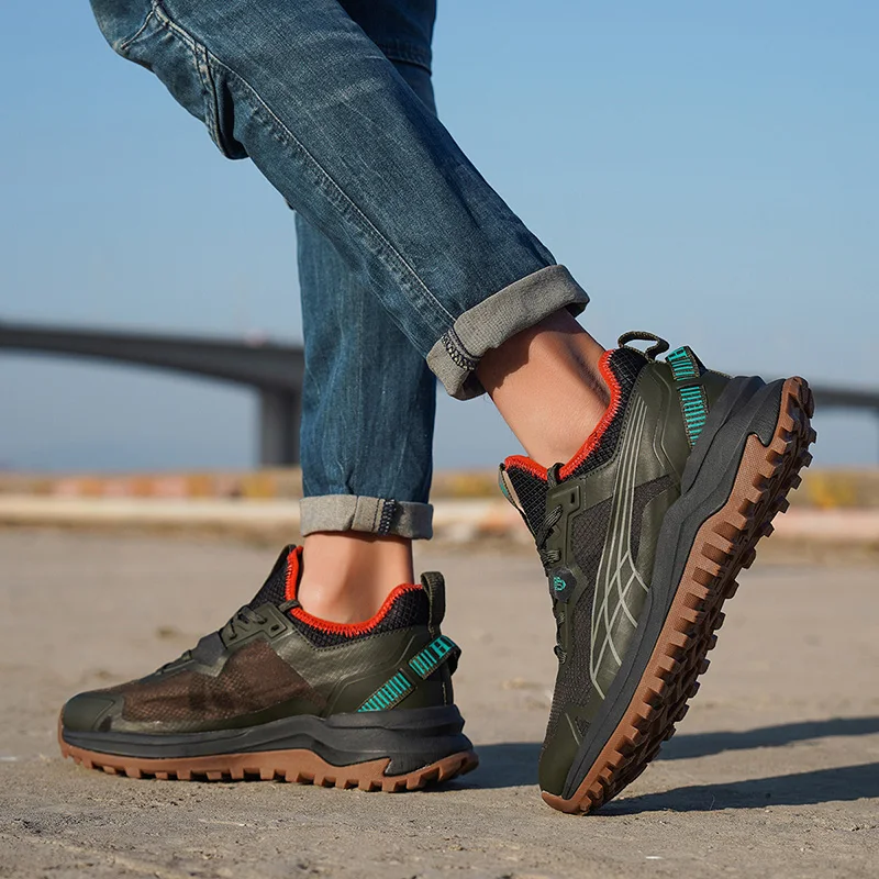 HIKEUP-zapatos de senderismo para hombre y mujer, calzado de escalada resistente al desgaste, suela de goma, para deportes al aire libre