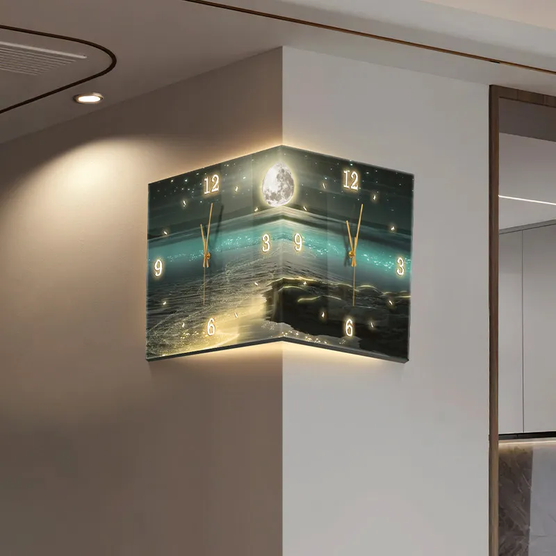 #Led Digital Wall Clocks Luxury Restaurant Living Room Art Mural Wall Watch Interior Silent Nordic Relogio De Parede Home Decor