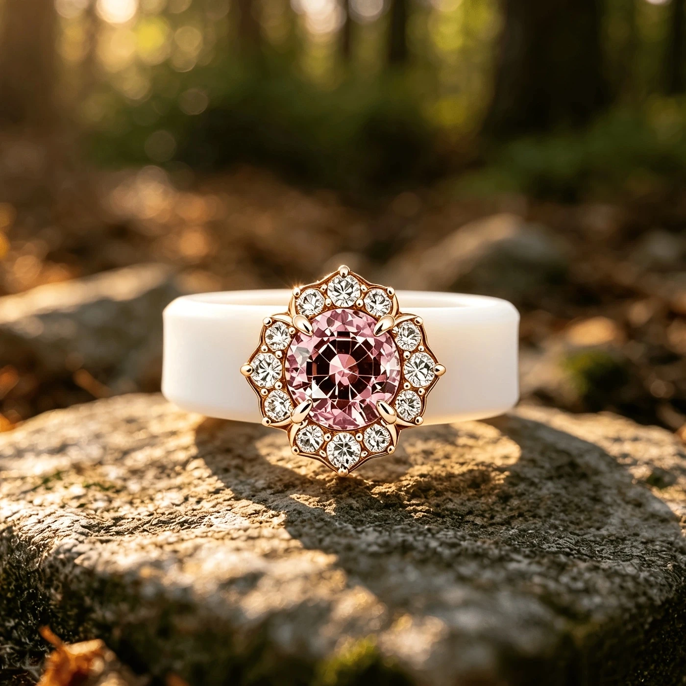 White Silicone Rings in a Claw-Set Floral Design, Protection from Bumps, Suitable for Everyday Wear and Work