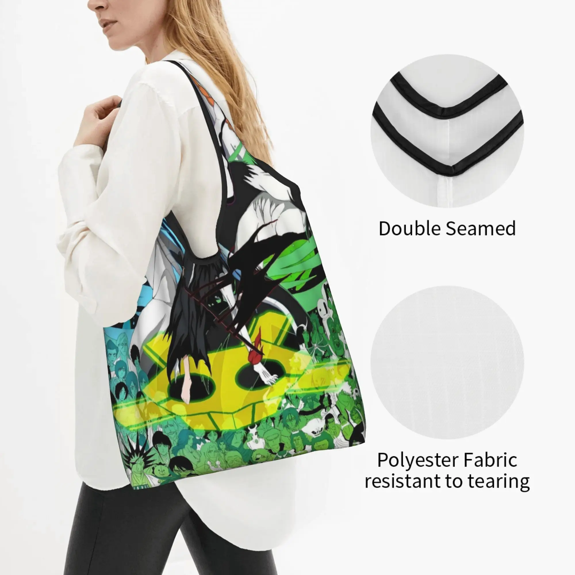 Funny Print B-Bleaches Diverse Intriguing Shopping Tote Bag Portable Shopper Shoulder Japan Handbag