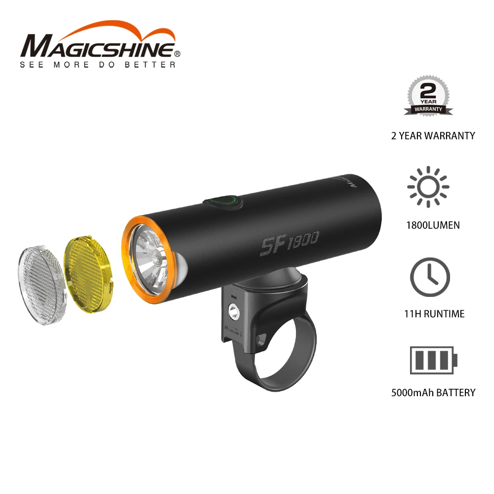 Bike Light SF 1800, CREE LED, IPX7, 5000mAh Battery Type-C Reverse Charging, Powerful Bike Headlight For Mountain, Kids, Street