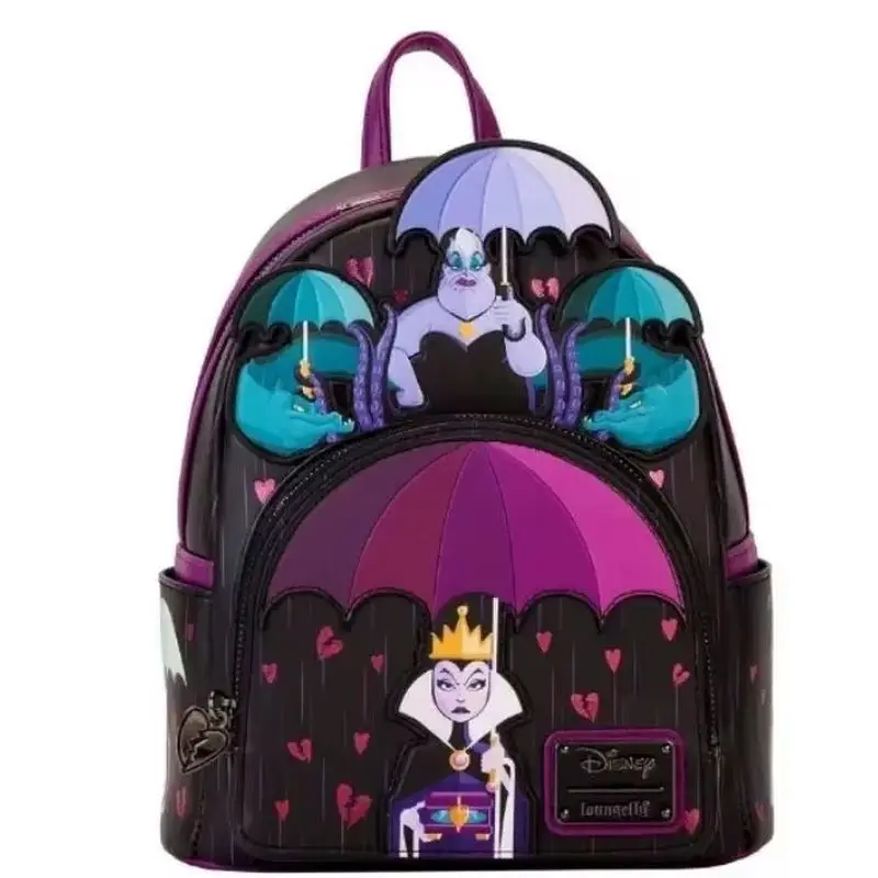 Loungefly ديزني الأشرار لعنة قلوبك البريدي حول السوار المحفظة على ظهره محافظ ديزني حقائب مدرسية أنيقة هدية