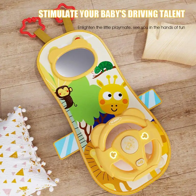 Toddler Steering Wheel Toy Play Center Car Steering Wheel Toy Portable Kids Electric Early Education Simulation Steering Wheel