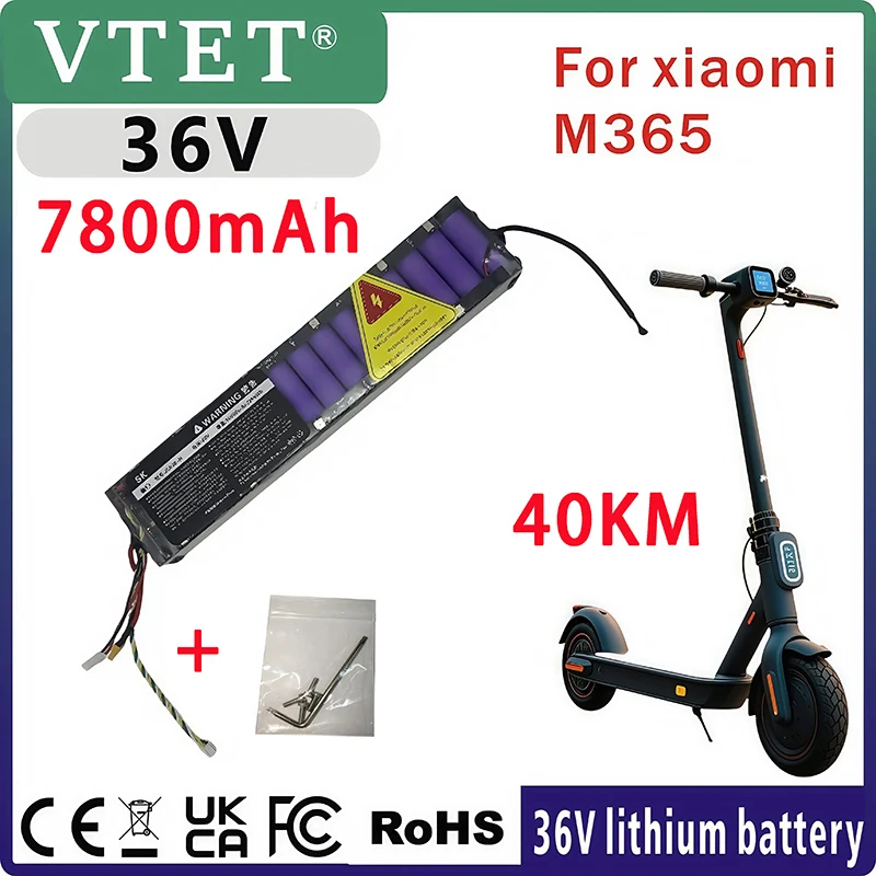 2025 NEW Original 36V 7800mAh Battery for Xiaomi M365 M356 M356Pro Special Battery Pack 36V Li-ion Battery Riding 40km Diy 18650