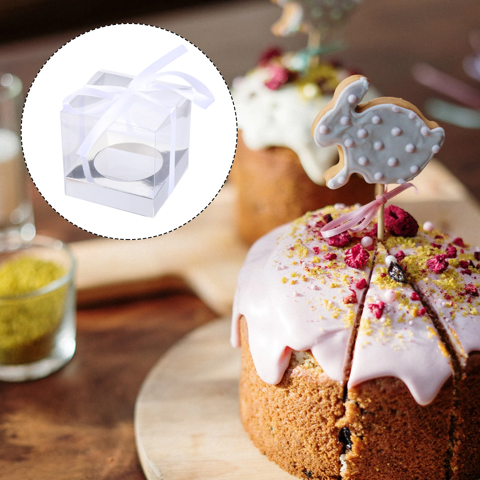 

12 Pcs Cake Box Food Containers Boxes Packaging Muffin Paper Cup Dessert for Festival Pvc Bakery Baking Cupcake