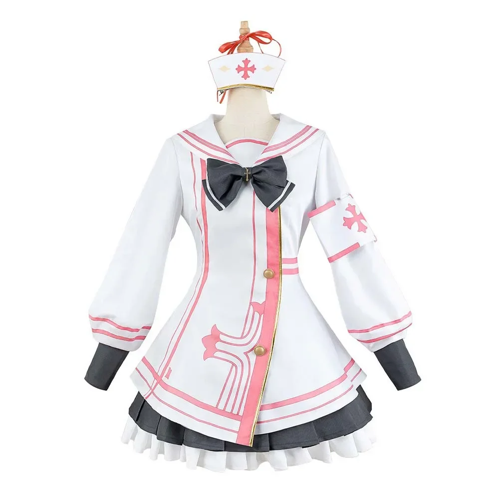 Disfraz de Cosplay de Game Blue Archive Sumi Serina para mujer, uniforme informal, chaqueta, falda, peluca, sombrero de enfermera, lazo, traje de fiesta de Halloween