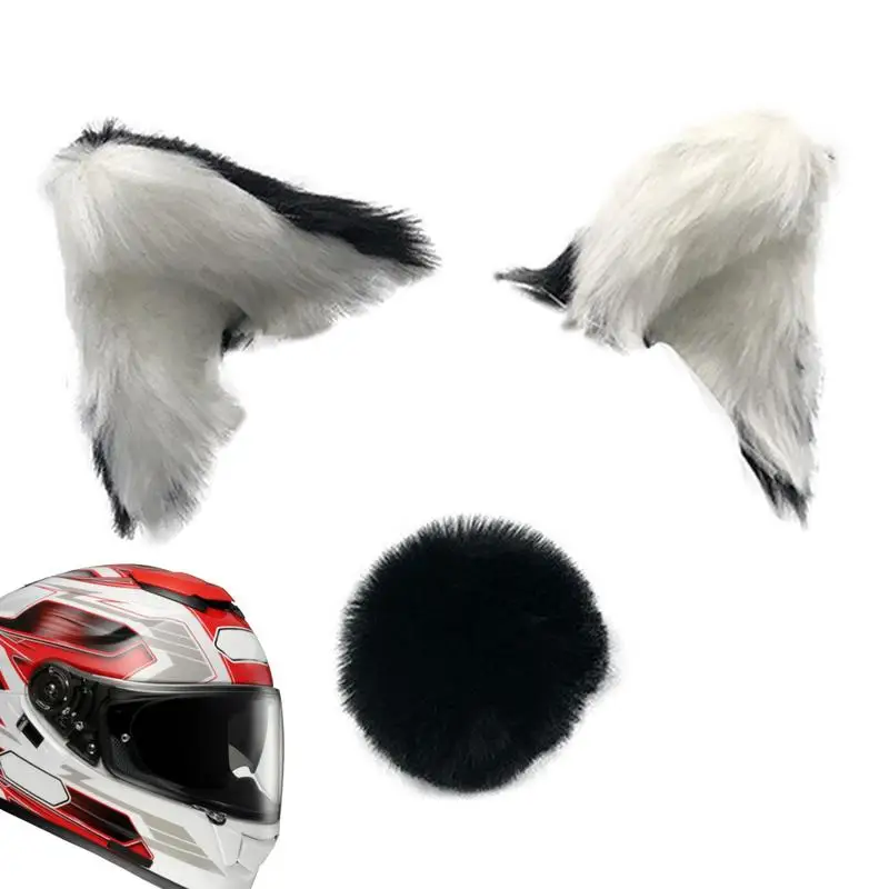 

Cat Ear Motorcycle Headgear Adhesive Plush Cat Ear Headgear Accessory Bicycle Motorcycle Smooth Surfaces Headgear Decor Headgear