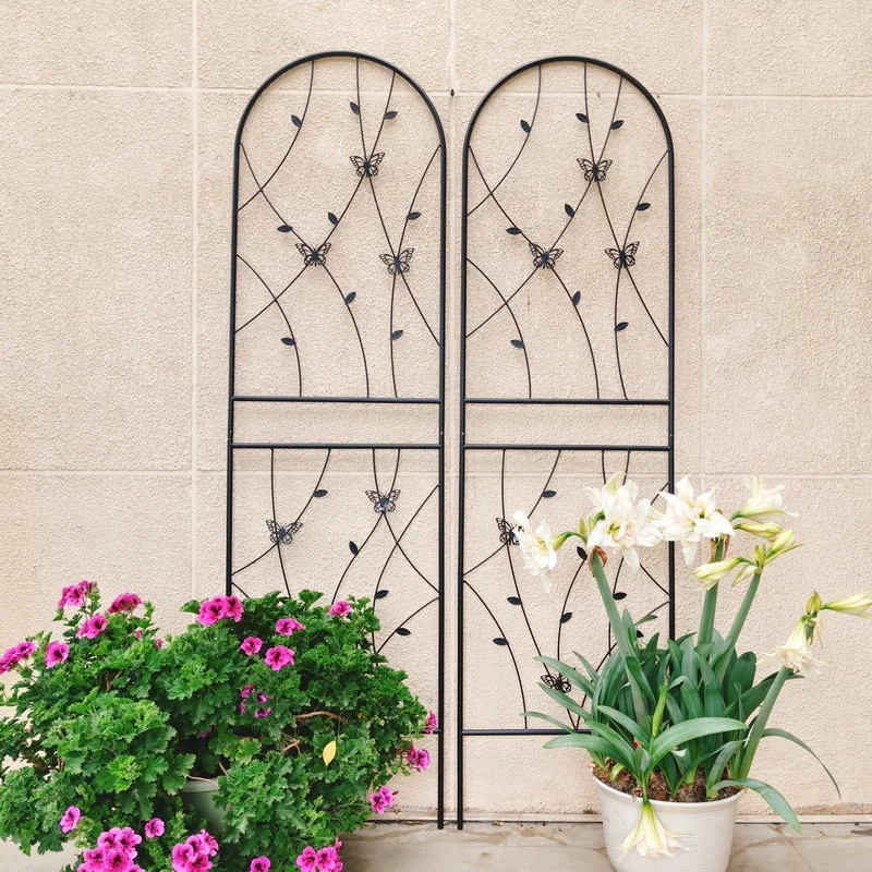 

2 Pack Metal Garden Trellis 71" x 19.7" Rustproof Support for Climbing Plants, Outdoor Flower Stand, Black