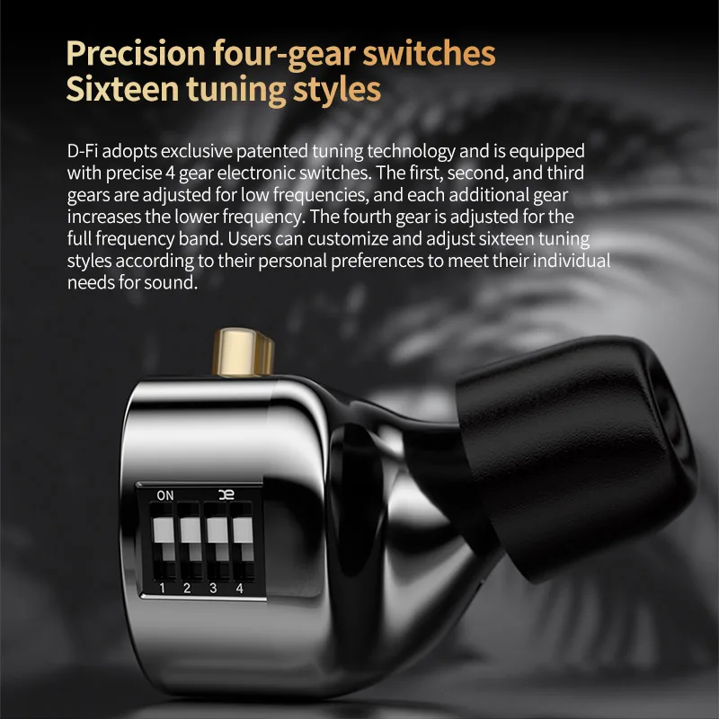 KZ D-FI In Ear 4-Level Monitor customizableTuning Headphone HiFi Earphone Zobel network circuit design Headset