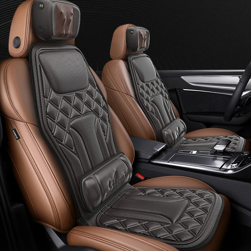 Multi-Function Car Massage Cushion for Neck Back, Heated Vibrating Ventilation Pad, Full Body Relaxer for Vehicle Seat view 5