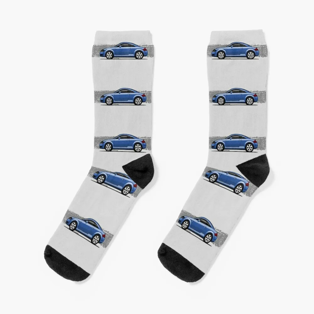 My hand drawing of the blue German coupe Socks tennis cycling Designer Man Socks Women's