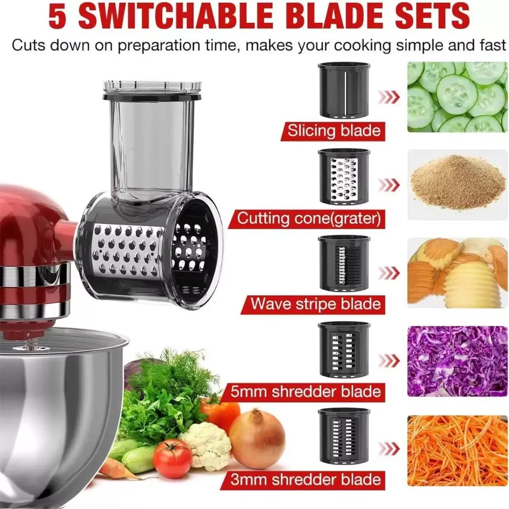 

5 switchable blade sets for KitchenAid Stand Mixer Chopping vegetables cutter shredder blade Slice Shred or chop as desired