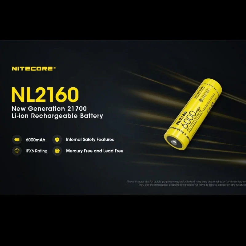 NITECORE NL2160 6000mAh Rechargeable Li-ion Battery 21700