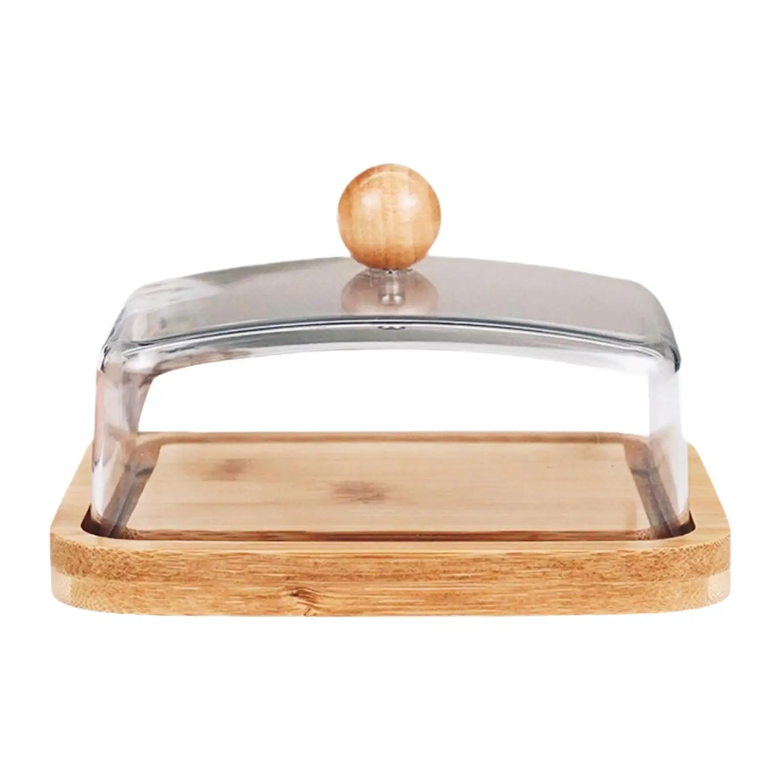 Bamboo Butter Dish with Cover Multifunctional Butter Keeper Holder for Buffet Fridge