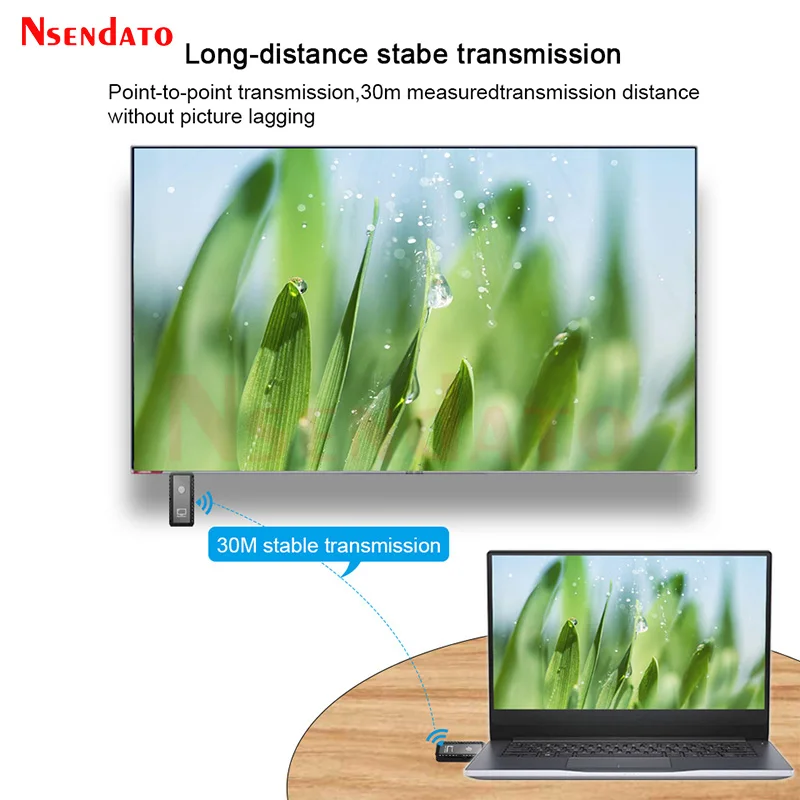 30M Wireless HDMI video Transmitter Receiver Extender 1080P Display TV Receiver Extender Adapter for Laptop TV Projector Monitor