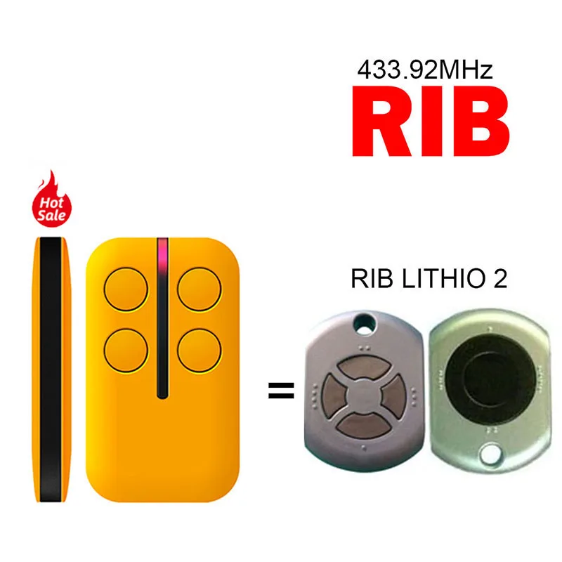 

For RIB LITHIO 2 Garage Remote Control Duplicator Remote Control Gate Opener Electric Gate Opener 433.92MHz Hand Transmitter