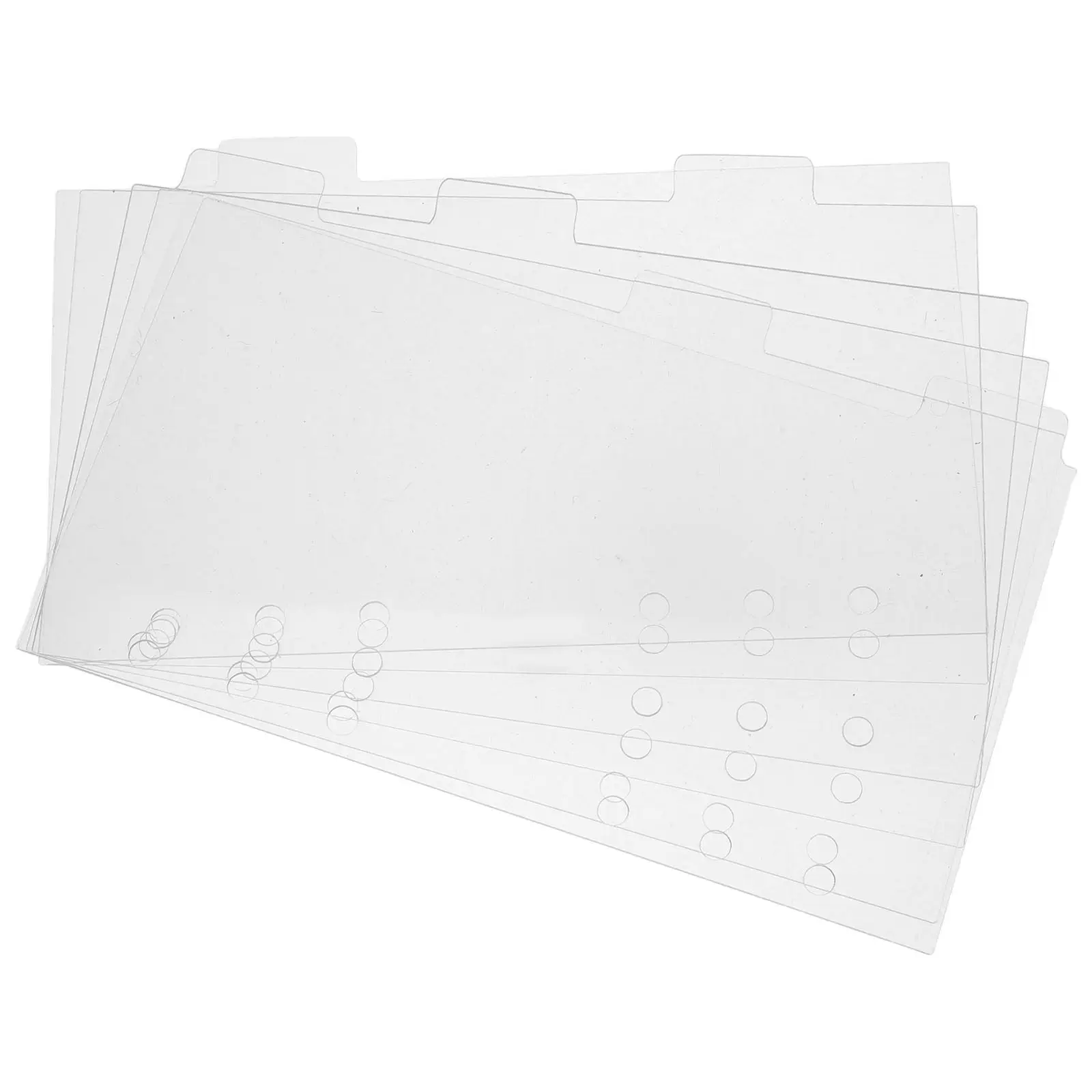 6Pcs Clear Acrylic A6 Planner Dividers Transparent Tabbed Index Dividers for 6 Hole Binder Loose Leaf Notebook Journal