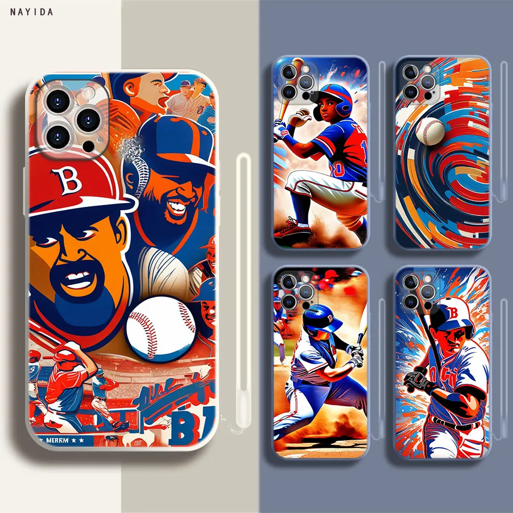 Soft Silicone Phone Case For Apple iPhone 15 14 13 12 11 Pro X XS Max XR Plus Mini Cover Baseball Sport