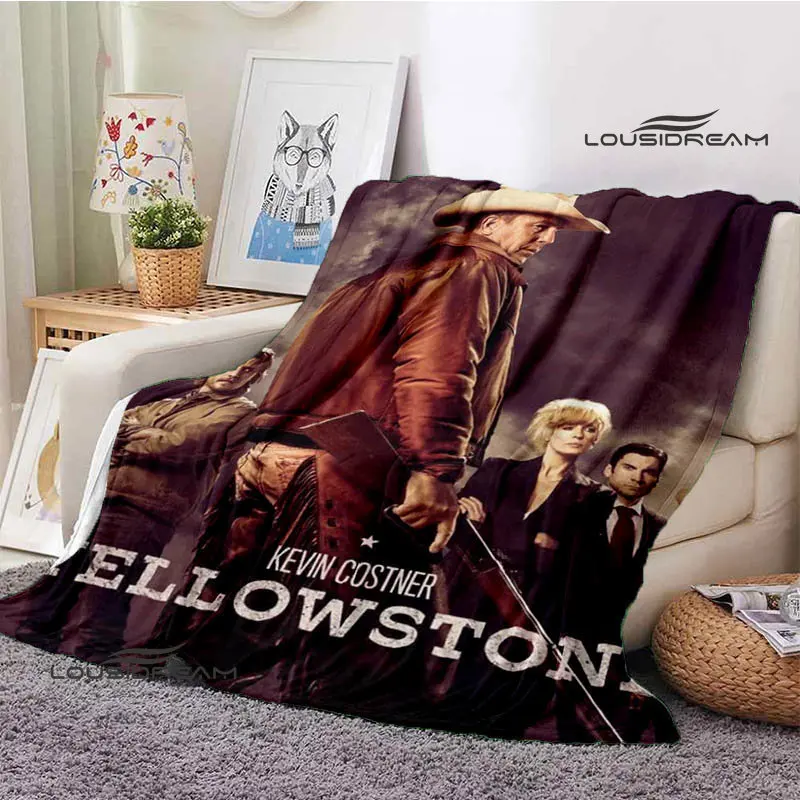 Movie Yellowstone Logo printed blanket picnic blanket thin blanket Flange blanket Home Travel Born Birthday Gift