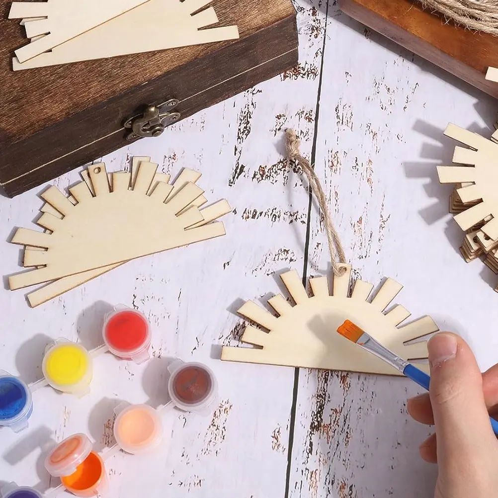 

20 Pcs DIY Decoration of Wood Chips Craft Ornaments Handmade Crafts Tag Slices Unfinished Blank Pendants