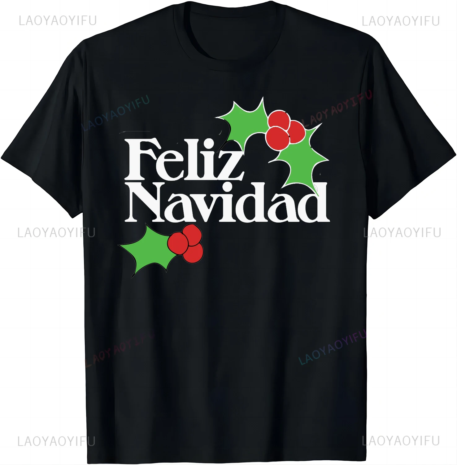 Family Festival The Birthday of Jesus Christ Feliz Navidad Print Original Design Gifts T Shirts Casual  Custom T-Shirt Camiseta