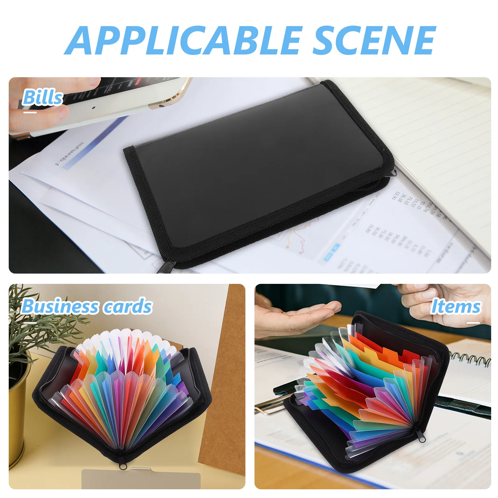 

Large Capacity Multi-Layer Receipt Organizer Portable Plastic File Folder for Office Home School Use Accordion Design Document