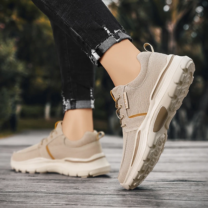 

Мужская повседневная обувь, парусиновые дышащие лоферы, новые мужские удобные уличные прогулочные туфли, классическая мужская обувь, кроссовки большого размера