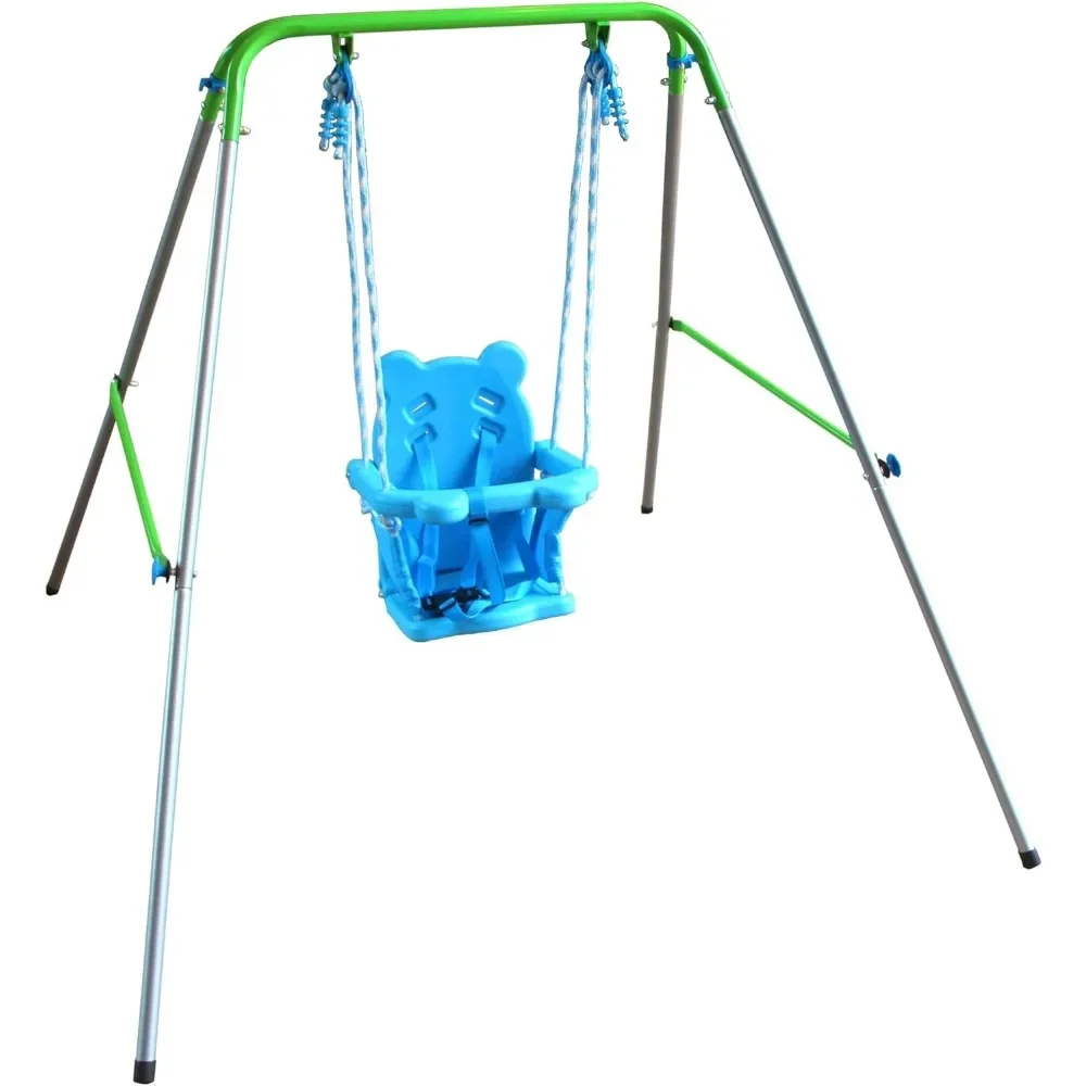 Sportspower-columpio My First Toddler para bebé, conjunto de columpio resistente para interior/exterior con arnés de seguridad, azul, 52 \