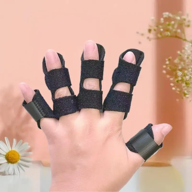 جبيرة استعادة الإصبع، دعامة تمليس مع حزام قابل للتعديل ولوحة ألومنيوم للعناية بمصحح المفصل #2