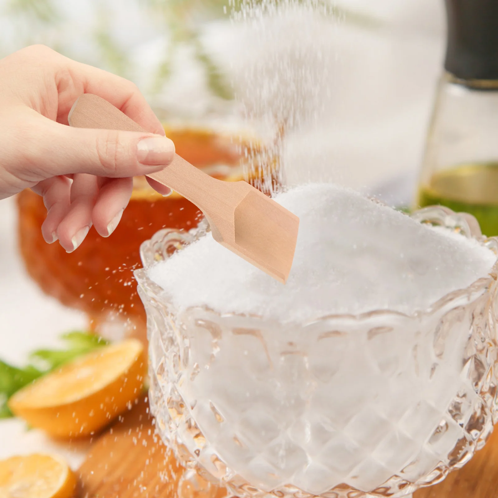 

4pcs Wooden Salt Spoon Small Wooden Scoops For Kitchen Spice Tea Seasoning Storage Multifunctional Compact Reusable Wood Spoons