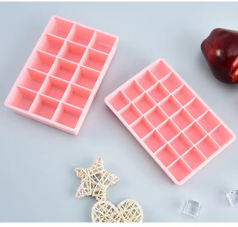 24 Grid Silicone Ice Cube Mold Big Square Ice Cube Tray Mold Ice Cube Maker Non-toxic Durable Bar Pub Wine Ice Blocks Maker