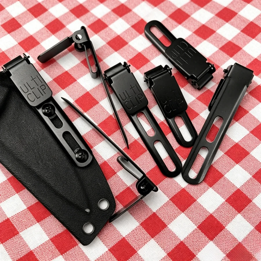 Large-sized K-Sheath Holster Back Clip, Stainless Steel Clip - on Universal Knife Sheath Belt Clip DIY Accessories