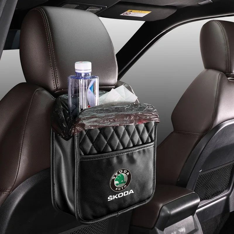 Car Seat Storage Bag Leather for Skoda octavia 2 a7 a5 rapid fabia yeti superb KAMIQ KAROQ kodiaq SCALA citigo virs Accessories