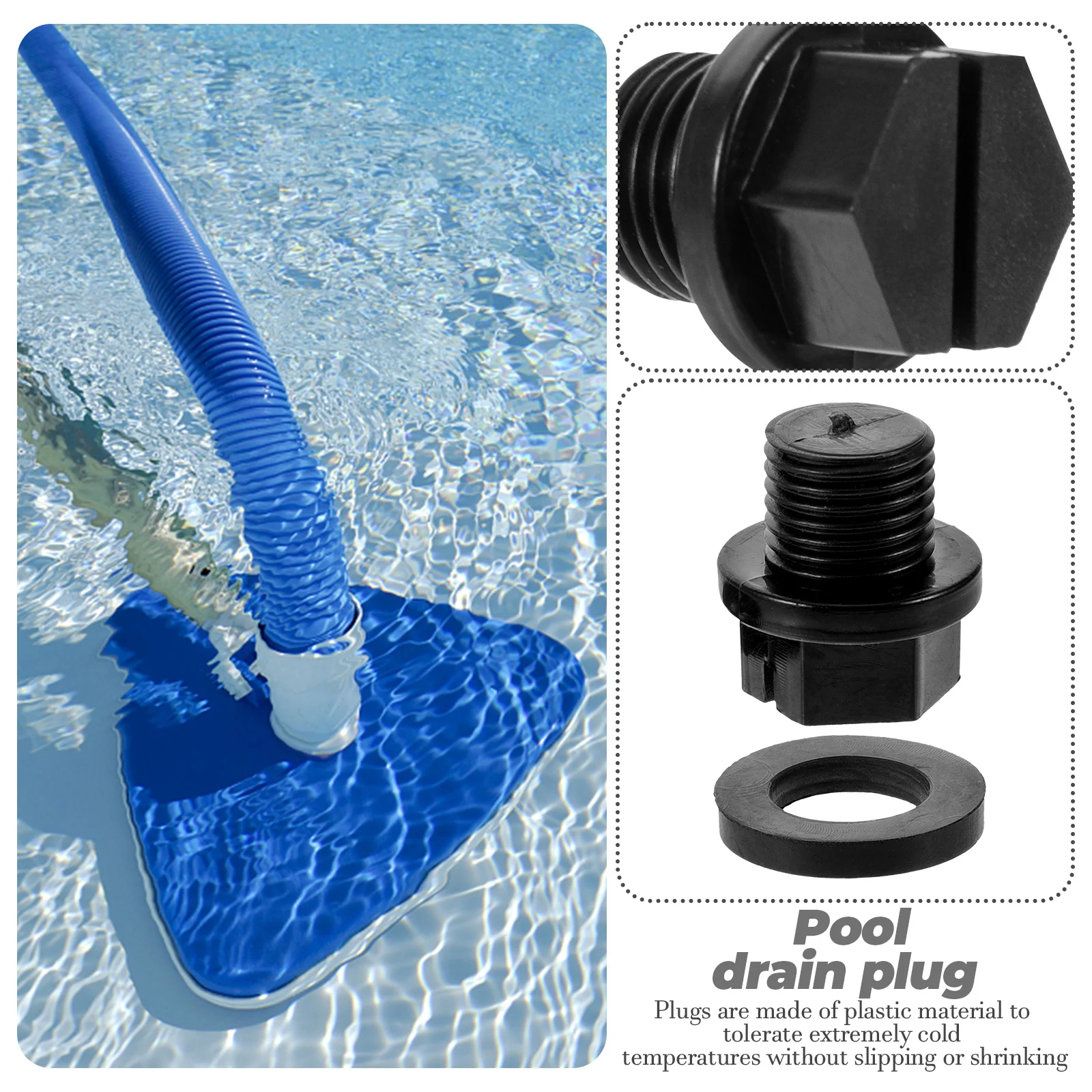 

2 Sets Plugs Winterizing Pool Pump Replacement Parts Accessories Sturdy Plastic Pump Pipe Screw Pool Plug Plug Thread Return