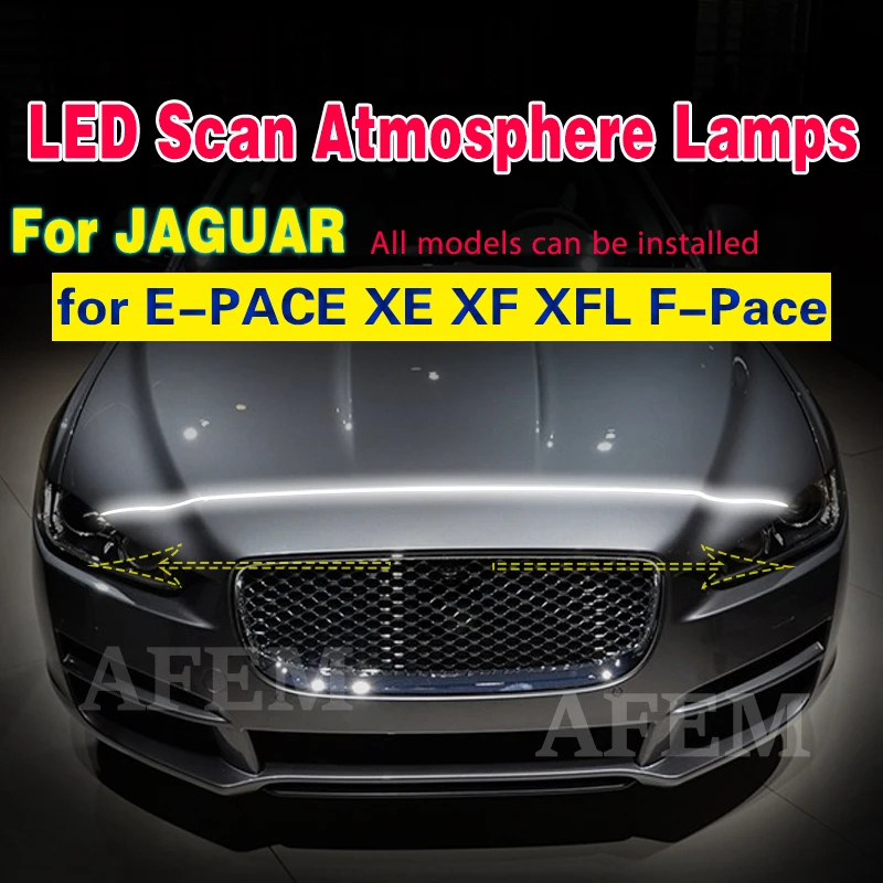 1pcs LED DRL For Jaguar E-PACE XE XF XFL F-Pace Daytime Running Light Fog Lamp Scan Starting Car Decorative Atmosphere Lamps DRL