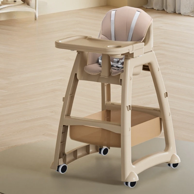 Baby High Chair,Home Dining Table Chair,Multi-functional Restaurant,Hotel,Commercial Children's High Chair with Universal Wheels