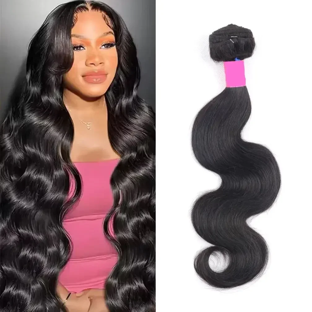 Mèches Brésiliennes Naturelles Remy Body Wave, Extensions de Cheveux Humains, Double Trame, Tressage, 10-40 ans, 3 Lots