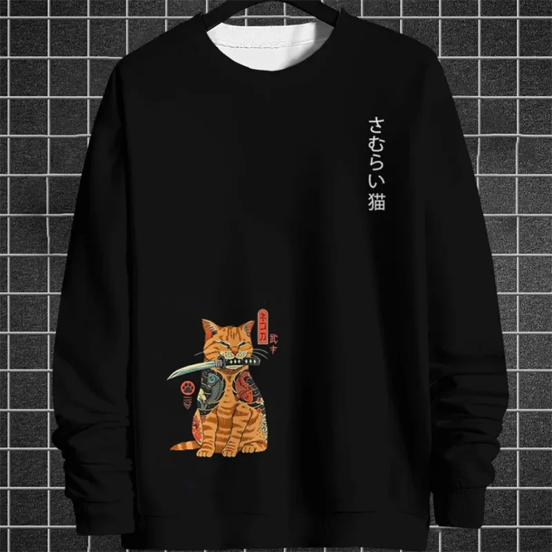Cute Cats Pattern Sweatshirt Spring Autumn Fashion Casual Long Sleeve Men Women 3D Printed Hoodies Loose Harajuku Pullovers Tops