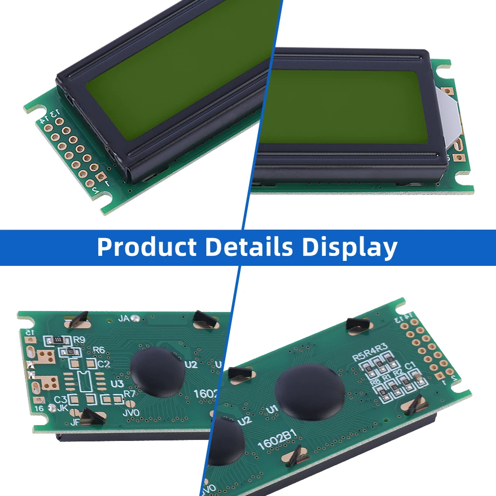 Cyrillic Yellow Green Film 1602B1 Character LCD Module 2X16 LCD High Frame ST7066U 16*2 Monochrome Screen Multilingual Module
